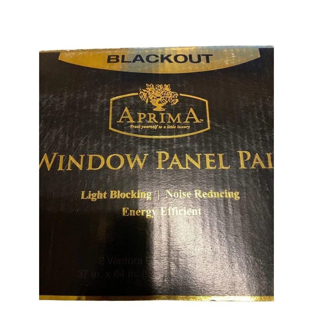 NEW Aprima Blackout Noise Reducing Window Ventura Grommet 2 Panels Pair 37